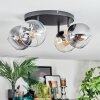 Koyoto ceiling light, globe light Amber, clear, Smoke-coloured, 4-light sources