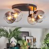 Koyoto ceiling light, globe light Amber, clear, Smoke-coloured, 4-light sources