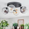 Koyoto ceiling light, globe light Amber, clear, Smoke-coloured, 4-light sources