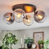 Koyoto ceiling light, globe light Amber, clear, Smoke-coloured, 4-light sources