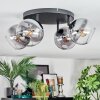 Koyoto ceiling light, globe light clear, Smoke-coloured, 4-light sources