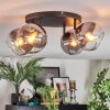 Koyoto ceiling light, globe light clear, Smoke-coloured, 4-light sources