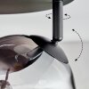 Koyoto ceiling light, globe light clear, Smoke-coloured, 4-light sources