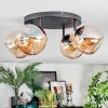 Koyoto ceiling light, globe light Amber, 4-light sources