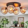 Koyoto ceiling light, globe light Amber, 4-light sources