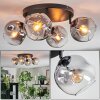 Ripoll ceiling light, globe light clear, Smoke-coloured, 4-light sources