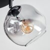 Ripoll ceiling light, globe light clear, Smoke-coloured, 4-light sources