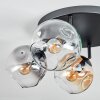Ripoll ceiling light, globe light Amber, clear, Smoke-coloured, 4-light sources