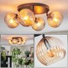 Koyoto ceiling light, globe light Amber, 4-light sources