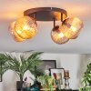 Koyoto ceiling light, globe light Amber, 4-light sources