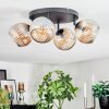 Ripoll ceiling light, globe light Amber, 4-light sources