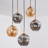 Ripoll hanging light, globe light, pendant light gold, black, 5-light sources