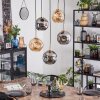 Ripoll hanging light, globe light, pendant light gold, black, 5-light sources