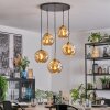 Ripoll hanging light, globe light, pendant light gold, black, 5-light sources
