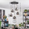 Ripoll hanging light, globe light, pendant light gold, black, 5-light sources