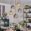 Ripoll hanging light, globe light, pendant light gold, black, 5-light sources