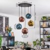 Ripoll hanging light, globe light, pendant light gold, black, 5-light sources