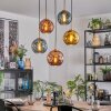 Ripoll hanging light, globe light, pendant light gold, black, 5-light sources