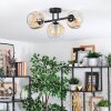 Ripoll ceiling light, globe light Amber, clear, 3-light sources