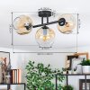 Ripoll ceiling light, globe light Amber, clear, 3-light sources