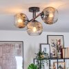Ripoll ceiling light, globe light clear, Smoke-coloured, 3-light sources