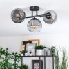 Ripoll ceiling light, globe light clear, Smoke-coloured, 3-light sources