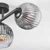 Ripoll ceiling light, globe light clear, Smoke-coloured, 3-light sources