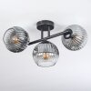 Ripoll ceiling light, globe light clear, Smoke-coloured, 3-light sources