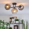 Ripoll ceiling light, globe light clear, Smoke-coloured, 3-light sources