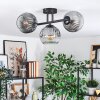 Ripoll ceiling light, globe light clear, Smoke-coloured, 3-light sources