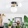Chehalis ceiling light, globe light gold, black, 3-light sources