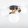 Chehalis ceiling light, globe light gold, black, 3-light sources