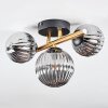 Chehalis ceiling light, globe light gold, black, 3-light sources