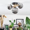 Chehalis ceiling light, globe light gold, black, 3-light sources