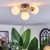 Chehalis ceiling light, globe light gold, black, 3-light sources