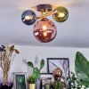 Chehalis ceiling light, globe light gold, black, 3-light sources