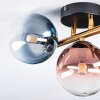 Chehalis ceiling light, globe light gold, black, 3-light sources