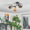 Gastor ceiling light, globe light Amber, Smoke-coloured, 3-light sources