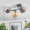 Gastor ceiling light, globe light Amber, Smoke-coloured, 3-light sources