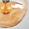 Gastor ceiling light, globe light Amber, Smoke-coloured, 3-light sources