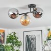 Gastor ceiling light, globe light Amber, Smoke-coloured, 3-light sources