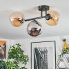 Gastor ceiling light, globe light Amber, Smoke-coloured, 3-light sources