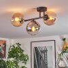 Gastor ceiling light, globe light Amber, clear, Smoke-coloured, 3-light sources