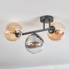 Gastor ceiling light, globe light Amber, clear, Smoke-coloured, 3-light sources