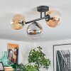 Gastor ceiling light, globe light Amber, clear, Smoke-coloured, 3-light sources