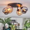 Koyoto ceiling light, globe light Amber, chrome, Smoke-coloured, 4-light sources