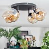 Ripoll ceiling light, globe light Amber, 4-light sources