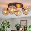 Ripoll ceiling light, globe light Amber, 4-light sources
