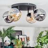 Ripoll ceiling light, globe light Amber, Smoke-coloured, 4-light sources
