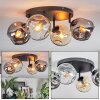 Ripoll ceiling light, globe light Amber, clear, Smoke-coloured, 4-light sources